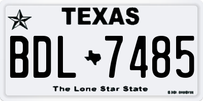 TX license plate BDL7485