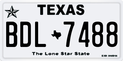 TX license plate BDL7488