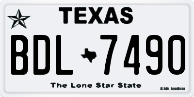 TX license plate BDL7490