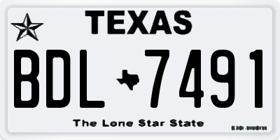 TX license plate BDL7491