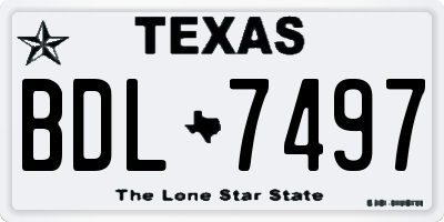 TX license plate BDL7497