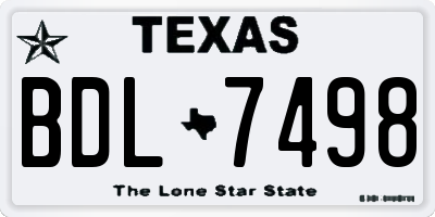 TX license plate BDL7498