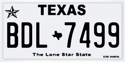 TX license plate BDL7499