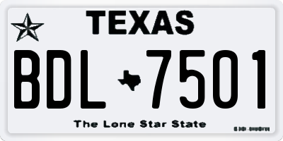 TX license plate BDL7501
