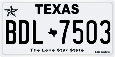 TX license plate BDL7503