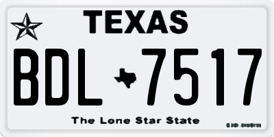 TX license plate BDL7517
