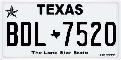 TX license plate BDL7520
