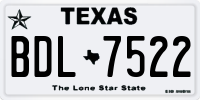 TX license plate BDL7522