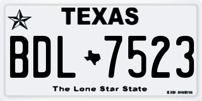 TX license plate BDL7523