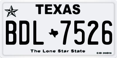 TX license plate BDL7526