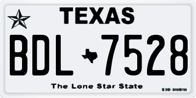 TX license plate BDL7528