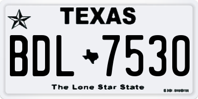 TX license plate BDL7530