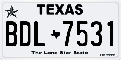 TX license plate BDL7531