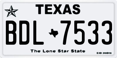 TX license plate BDL7533