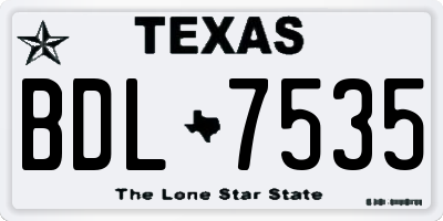 TX license plate BDL7535