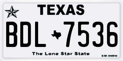 TX license plate BDL7536