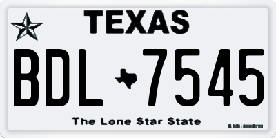 TX license plate BDL7545