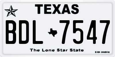 TX license plate BDL7547