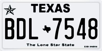 TX license plate BDL7548