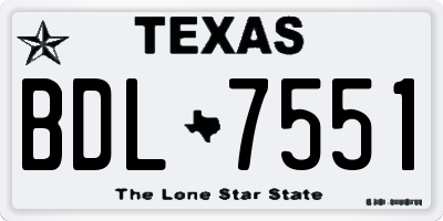 TX license plate BDL7551