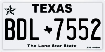 TX license plate BDL7552