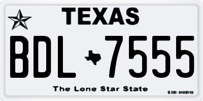 TX license plate BDL7555
