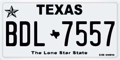 TX license plate BDL7557