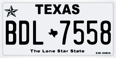 TX license plate BDL7558