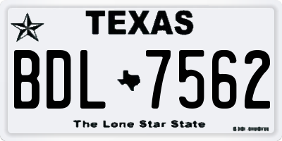 TX license plate BDL7562