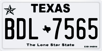 TX license plate BDL7565