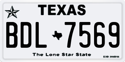 TX license plate BDL7569