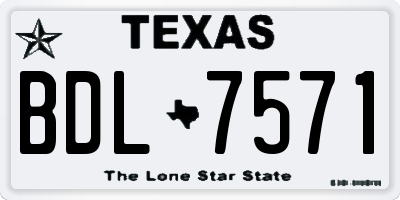TX license plate BDL7571