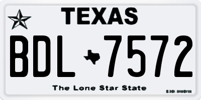 TX license plate BDL7572