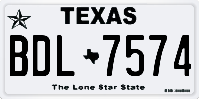 TX license plate BDL7574