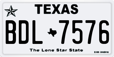 TX license plate BDL7576
