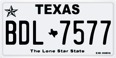 TX license plate BDL7577