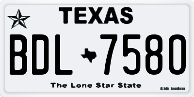 TX license plate BDL7580
