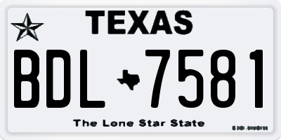 TX license plate BDL7581