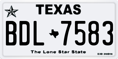 TX license plate BDL7583