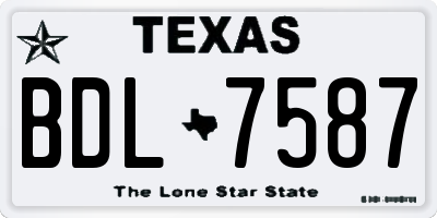 TX license plate BDL7587