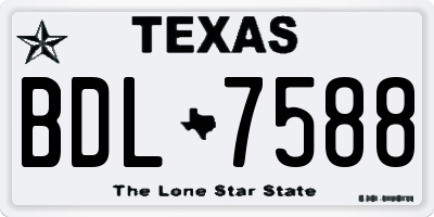 TX license plate BDL7588