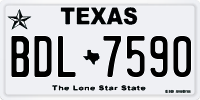 TX license plate BDL7590