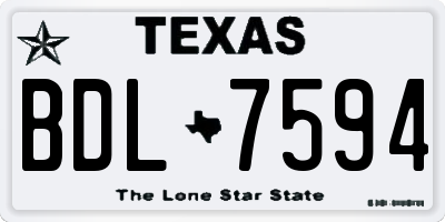 TX license plate BDL7594