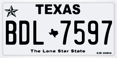 TX license plate BDL7597