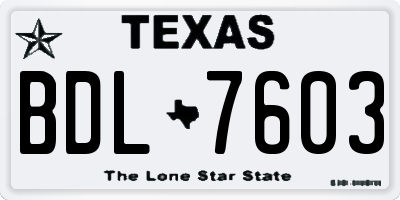 TX license plate BDL7603