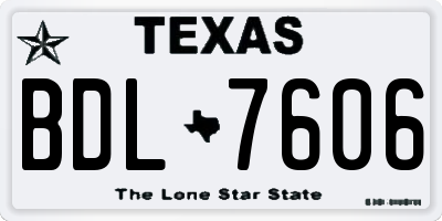 TX license plate BDL7606