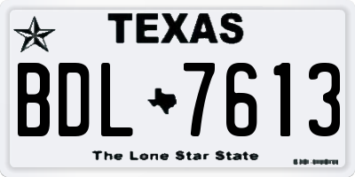 TX license plate BDL7613
