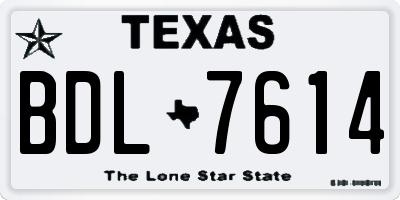 TX license plate BDL7614
