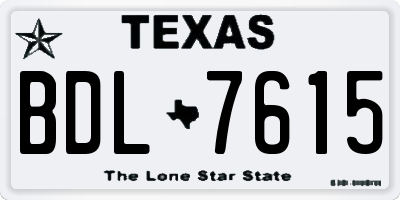 TX license plate BDL7615