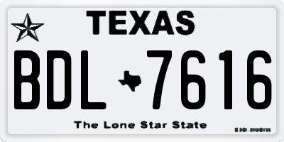TX license plate BDL7616